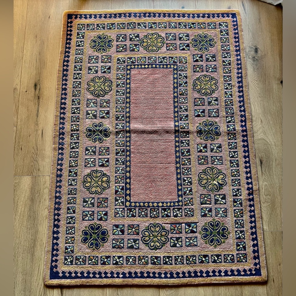 Handmade Colorful Patterned Area Rug 3 x 5
